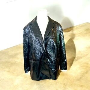 H&M DIVIDED Faux Patent Leather Jacket Size L